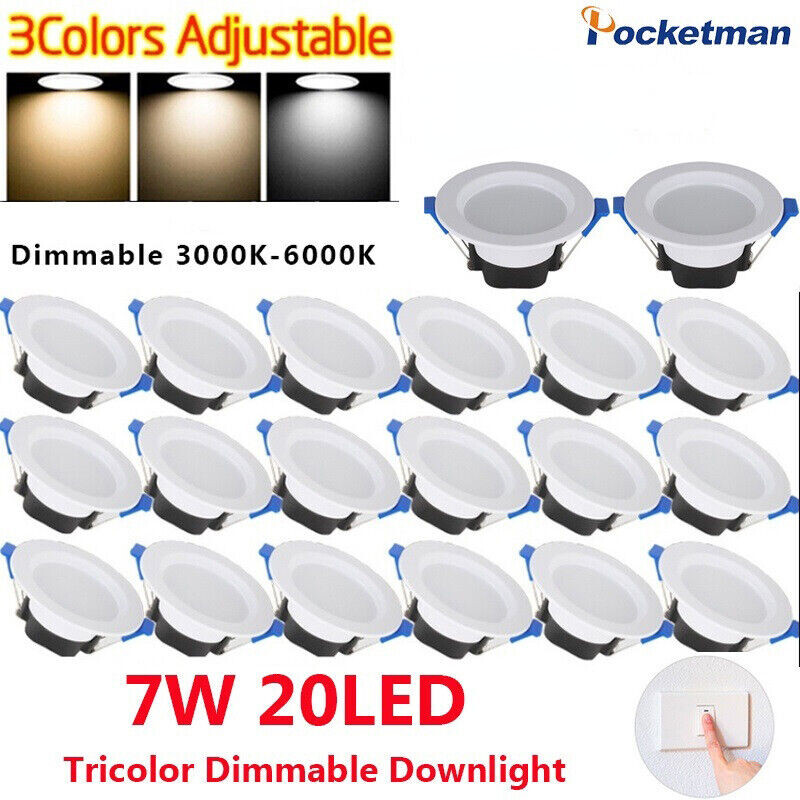 4~20PCS 3Color LED Dimmable Downlight Recessed Ceiling Light 110v/220v Lamp gallery