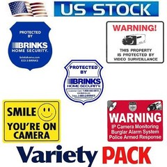 Home Window Door Security Stickers Decals signs For Brinks Alarm+Cameras 5 Lot