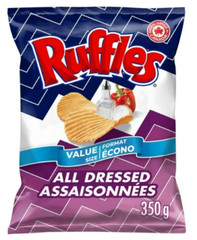 Ruffles All Dressed Flavored Potato Chips, 350g
