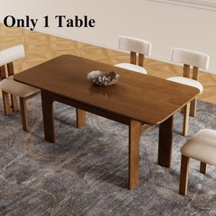 63 IN Long Rectangular Walnut Dining Table for 4-6 Seats with Heavy Duty Legs