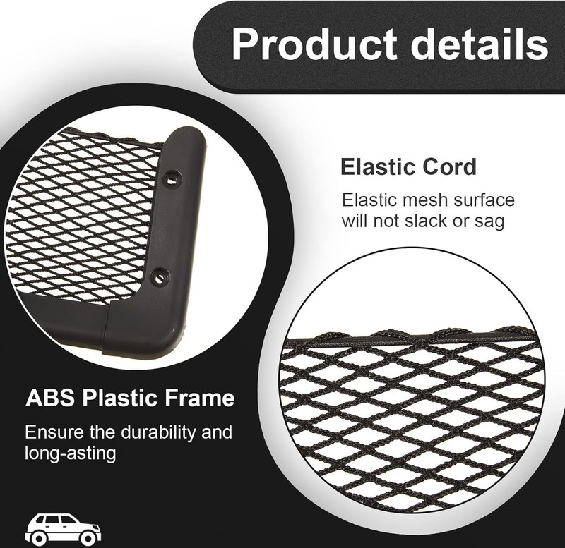 2 Pcs ABS Plastic Frame Car Storage Net Bag Phone Car Mesh Net Holder RV Stor... gallery
