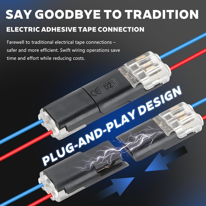 Effortless 30PCS Double Wire LED Connectors with Locking Clips for 8-22AWG gallery