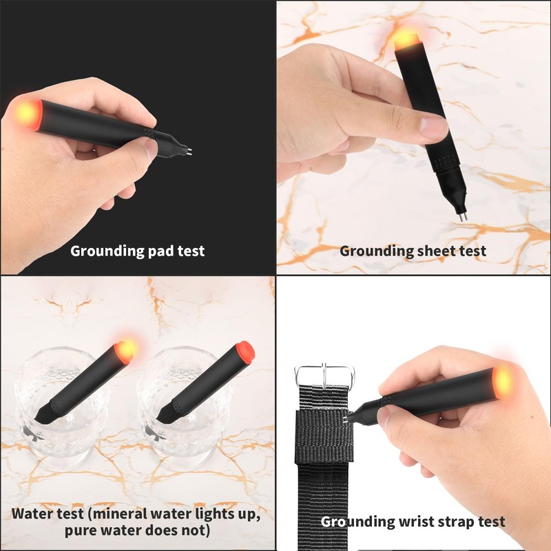 Conductivity Test Pen, Continuity Tester for Grounding Mats Pads black, Red gallery