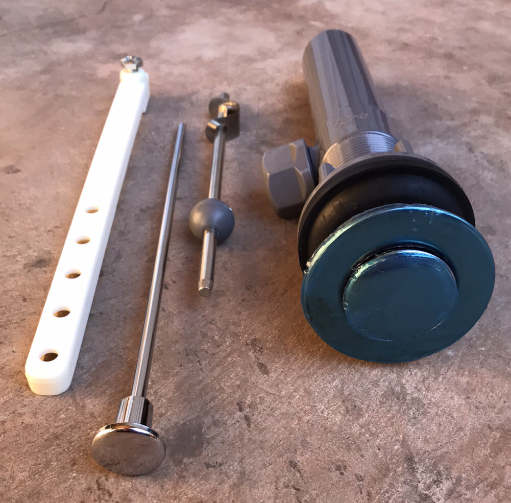 Bathroom Sink Drain Assembly Kit - Pop-Up Chrome Sliver - Plastic, 1-1/4" gallery