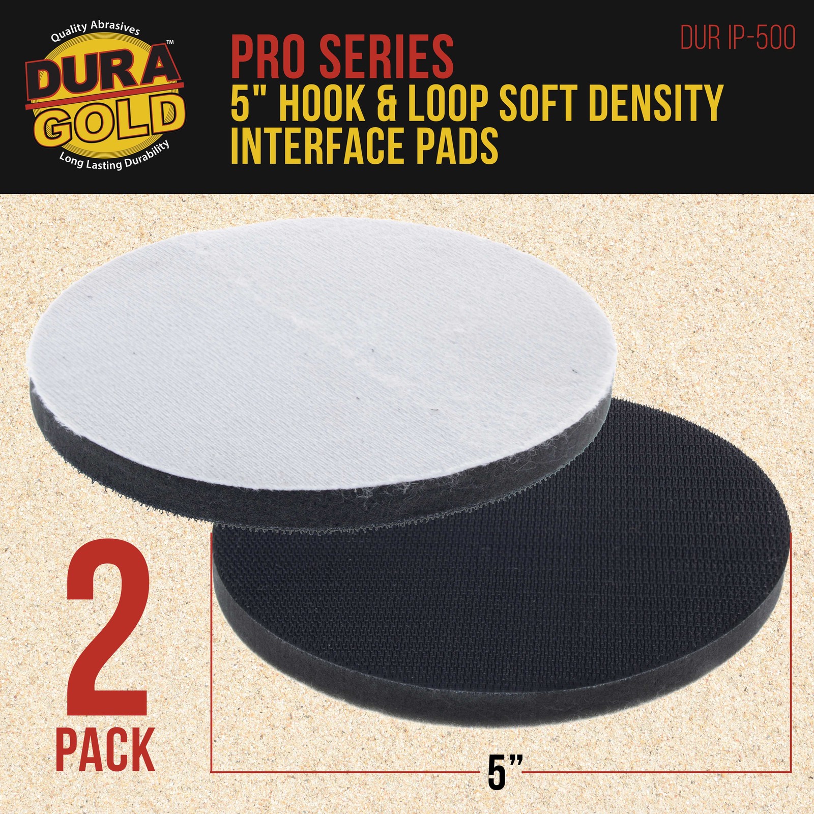 2 Dura-Gold 5" x 10mm Soft Density Interface Pads For Hook & Loop Sander Discs gallery