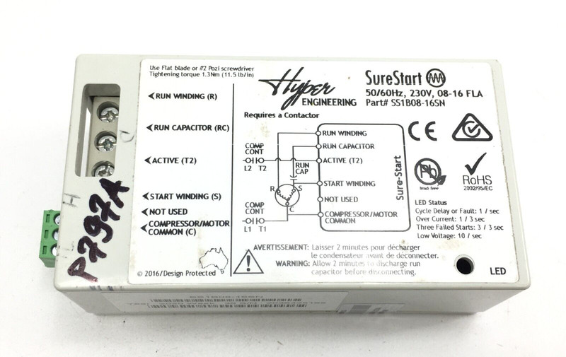 Hyper Sure Start Single Phase Soft Starter 230V 8-16 FLA SS1B08-16SN used #P797A gallery