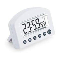 Digital Kitchen Timer with Memory Count Up Down 23 Hour LCD Display White