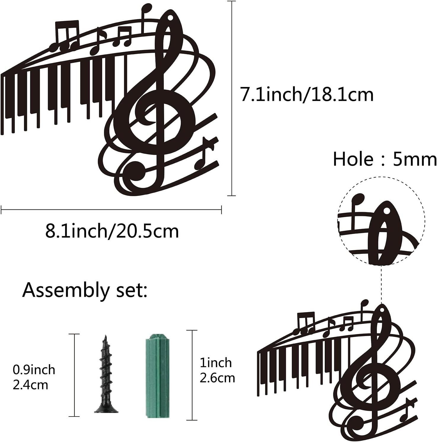 Metal Wall Art Music Note Decor Wall Hanging Plaques Ornaments Iron Wall Art Scu gallery