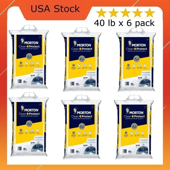 (6 pack) Morton Clean and Protect Water Softener Salt Pellets, 40 LB Bag gallery
