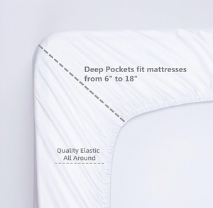 Full Size Fitted Sheet, 100% Cotton 300 Thread Count Sateen, Deep Pocket Full gallery