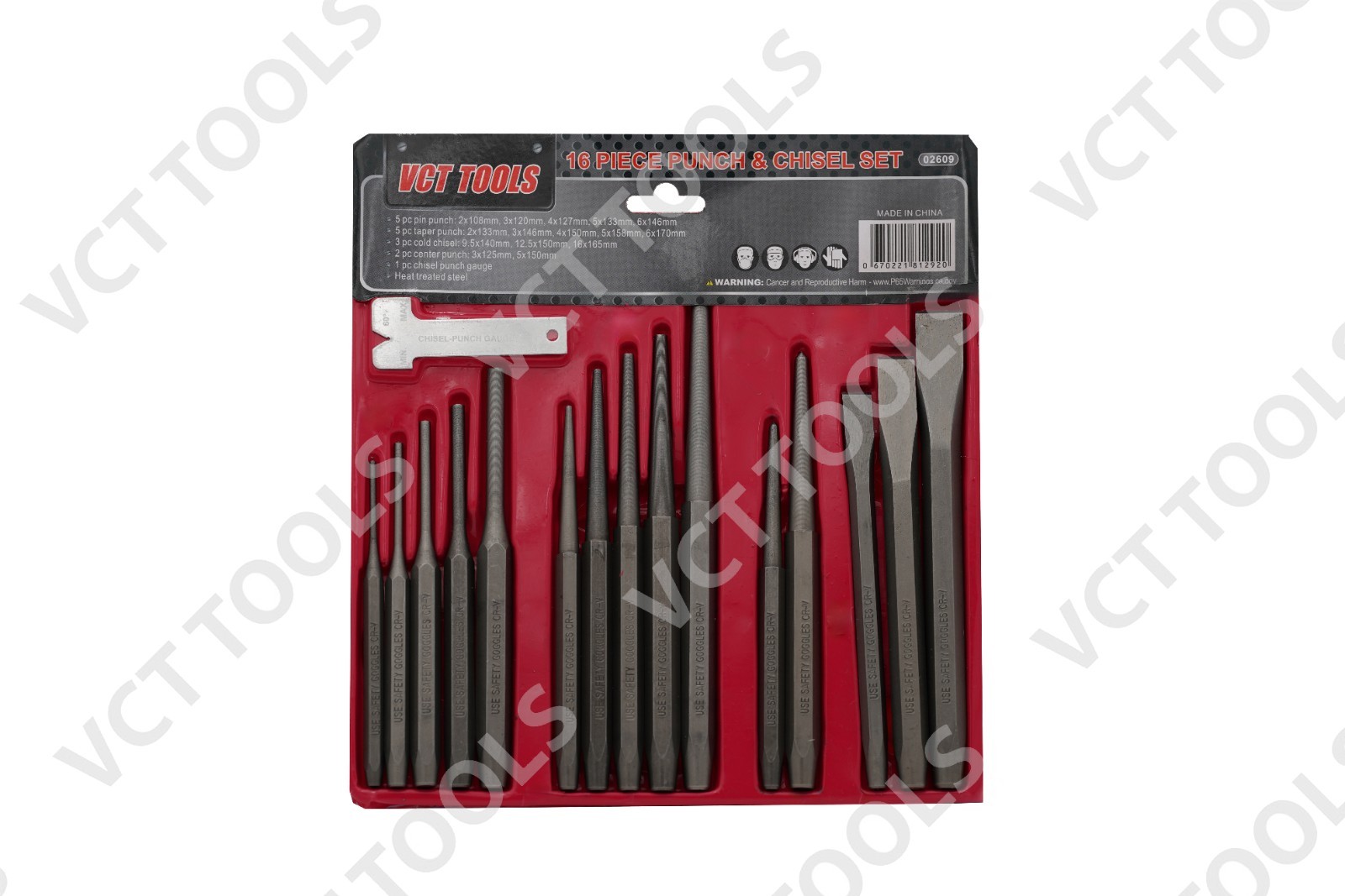 16pc Punch & Chisel Set CR-V Steel | Cold, Pin, Taper, Center, Gauge Tools gallery