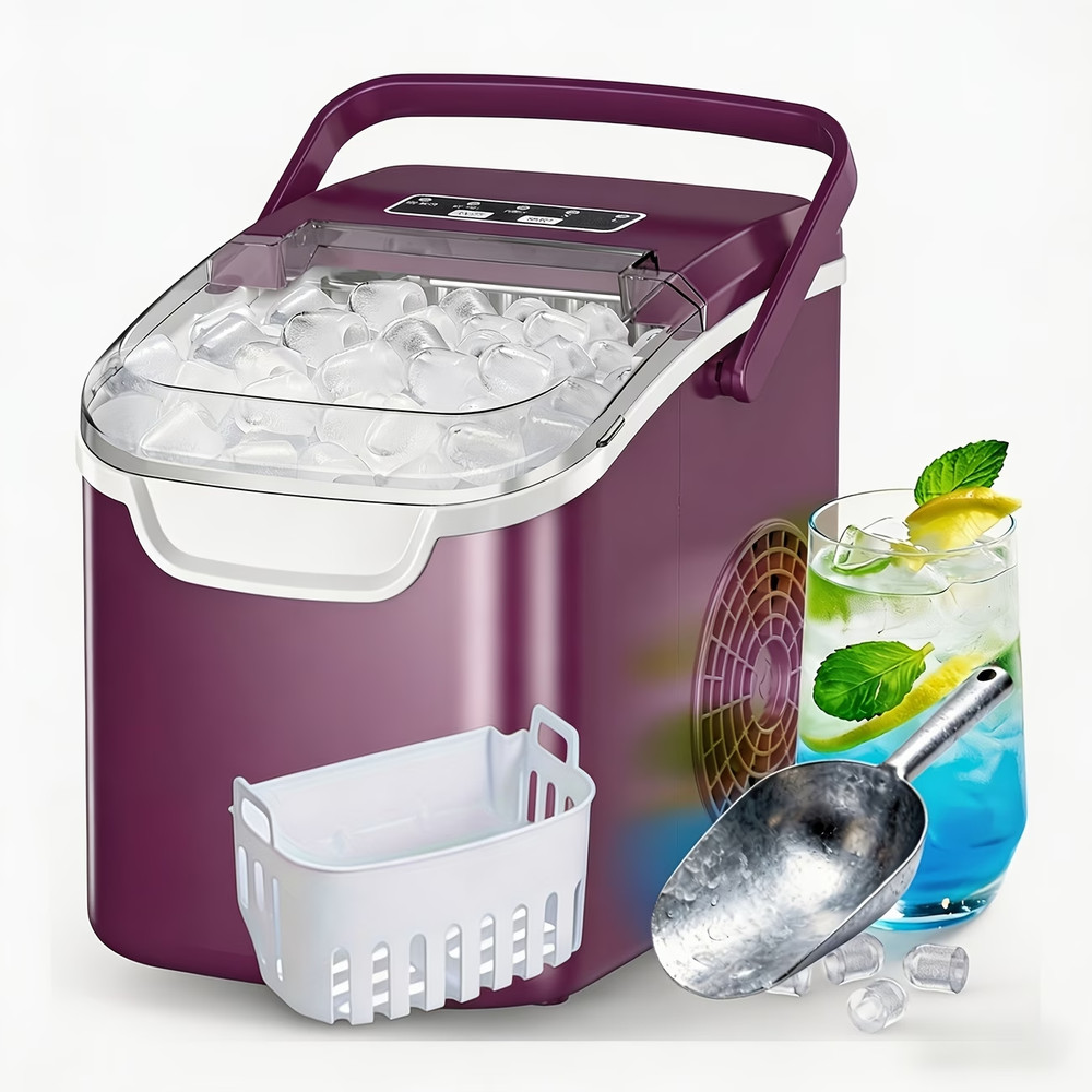 Ice Maker Machine, 8 Ice Cubes in 6 Mins, 26Lb/Day Ice with 2 Sizes| USA STOCK