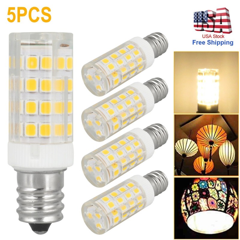 5Pcs 7W E12 LED Corn Bulb Light Ceiling Fan Candelabra Lamp Daylight White 6000K gallery