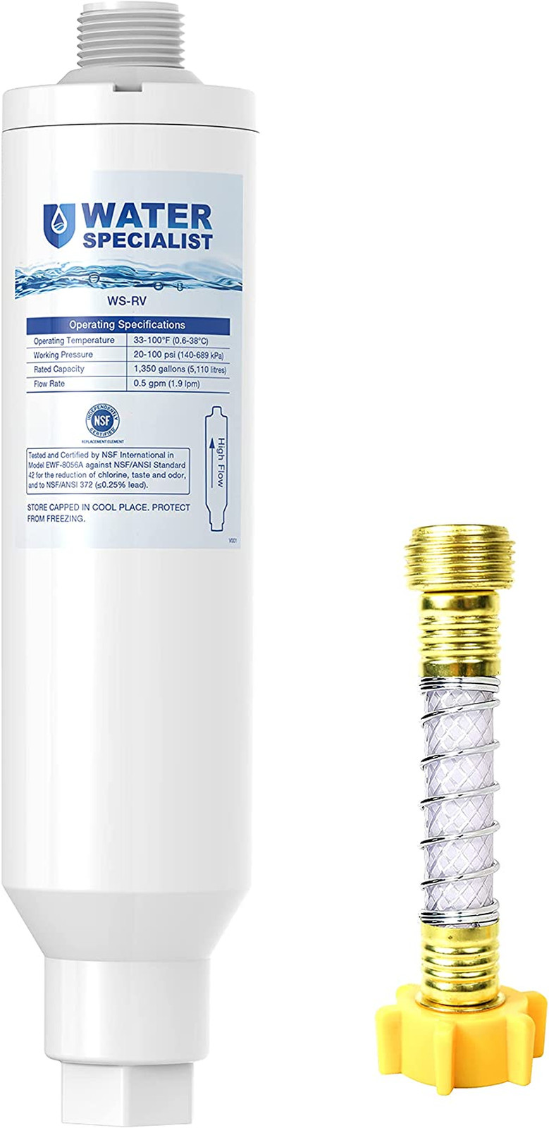 RV Inline Water Filter NSF Certified Reduces Chlorine Bad Taste Hose Protector gallery