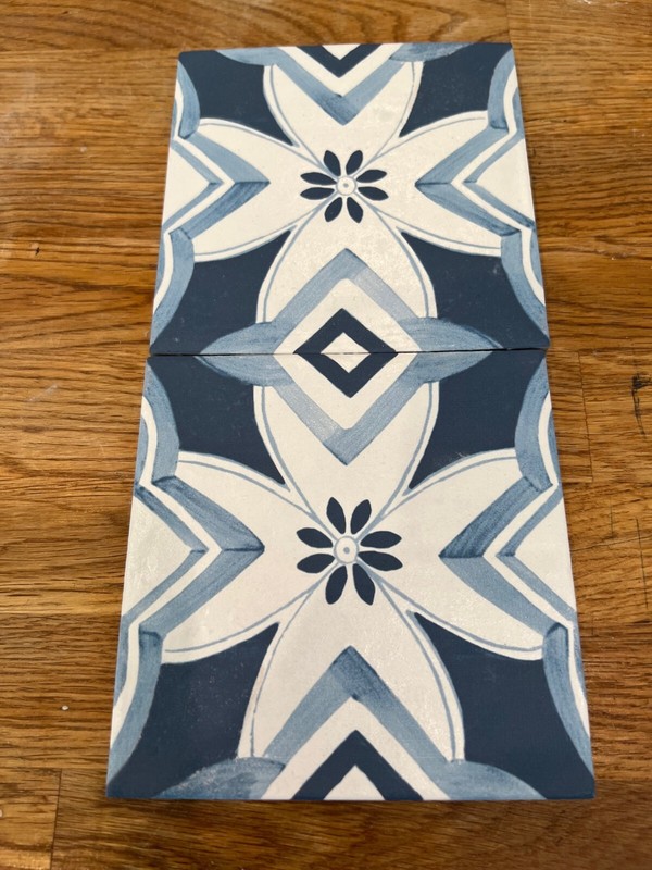 4.5x4.5 Mallorca Collection Blue Pattern 1 Porcelain Floor and Wall Tile Pool gallery