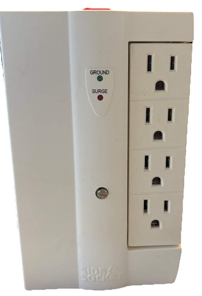 ELITE SIDE SOCKET 8 Plug /Outlet Expander Extender Preowned WHITE