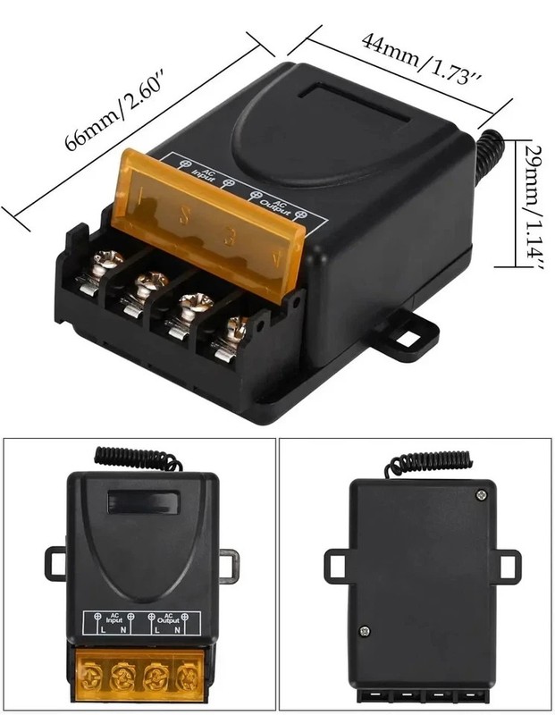 AC Wireless Remote 110V-240V 30A RF Relay Control Remote Switch 433Mhz Receiver gallery