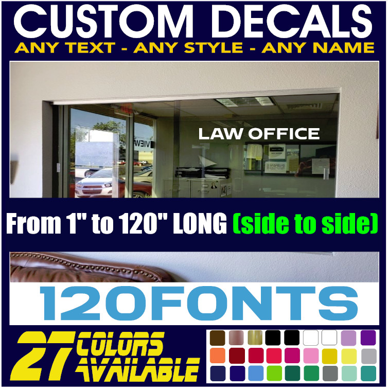 Custom Made Decal Sticker Vinyl Lettering Personalized ANY Text , ANY Name (4 gallery