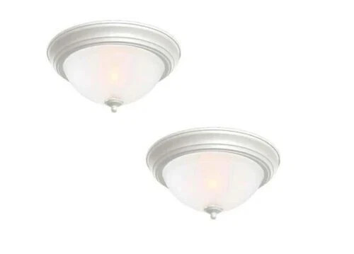 13 in. 2-Light White Flush Mount (2-Pack) gallery