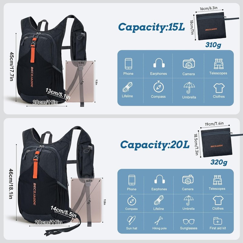 20L Small Hiking Backpack for Men Women Foldable Packable Back Pack Ultraligh... 5