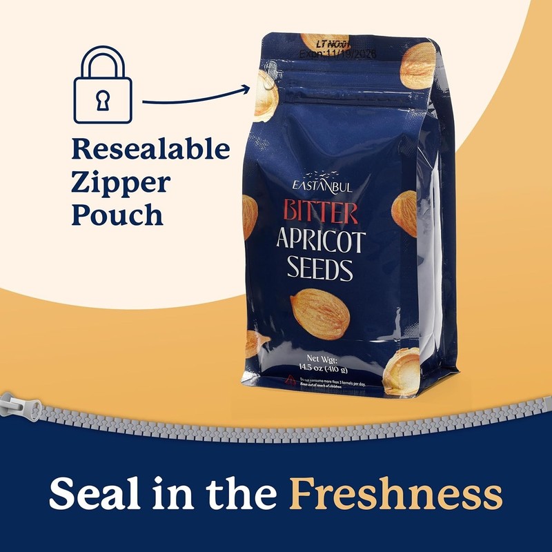 Organic Bitter Raw Apricot Kernel Premium Seeds 14.5 oz Gluten Free Vegan USDA gallery