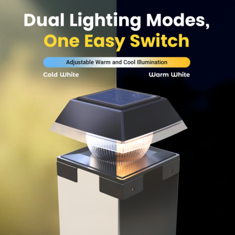 Solar Post Cap Lights Dual Mode ‎BICSGL-14 (2Pack) gallery