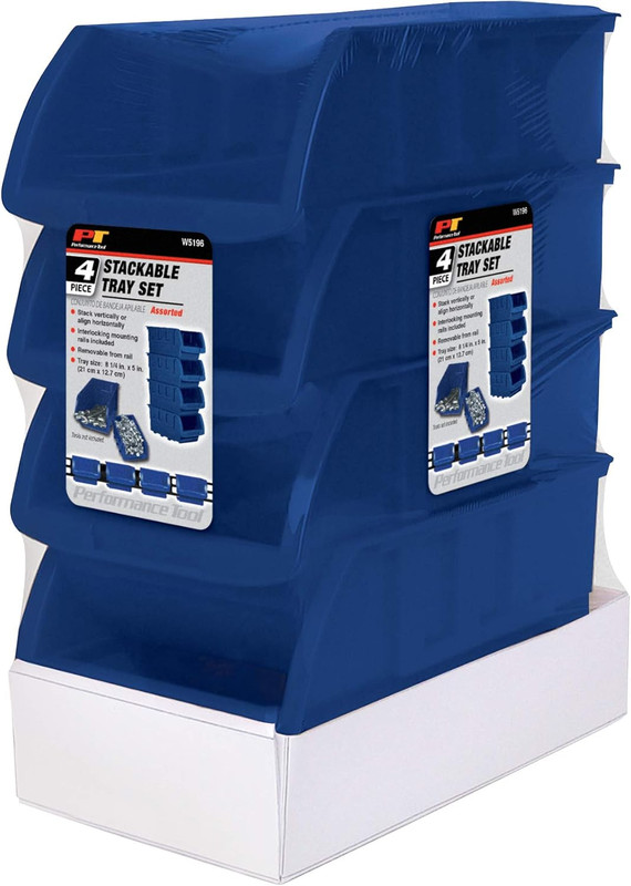 W5196 Large Stackable Storage Trays - Adjustable for Vertical or Horizontal Posi gallery
