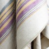 COSY CLOUD SOFT ALPACA WOOL BLANKET 96” X 65” STRIPES IN LAVENDER, GOLD & GRAY gallery
