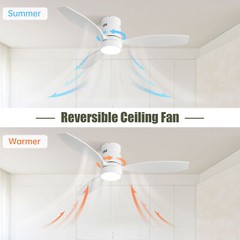 Sofucor Solid Wood Ceiling Fan with 18W LED and Remote Timer/Quiet DC 6 Speed US