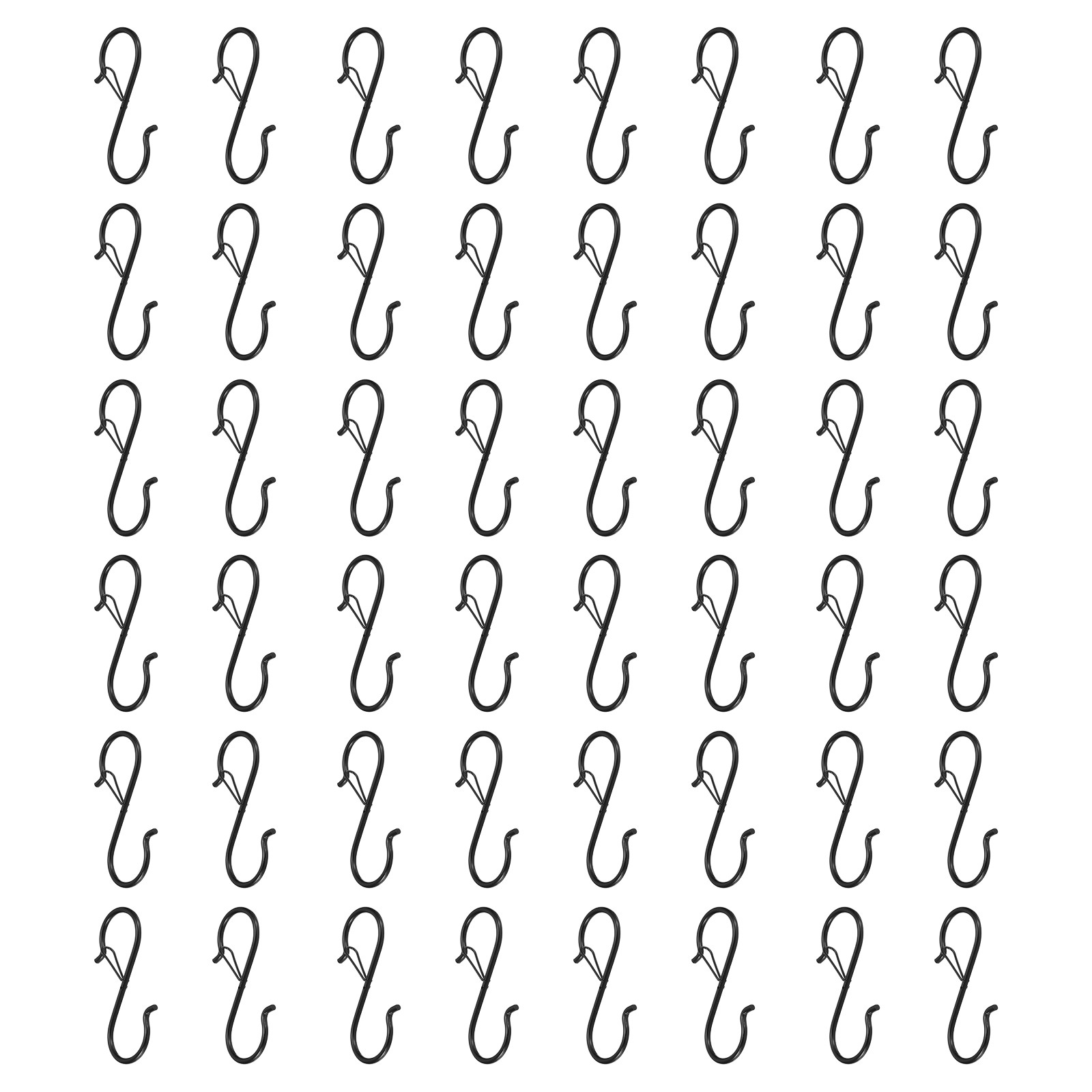 48pcs S Hooks 3.5 Inch S-shaped Hook with Safety Buckle for Hanging Black gallery