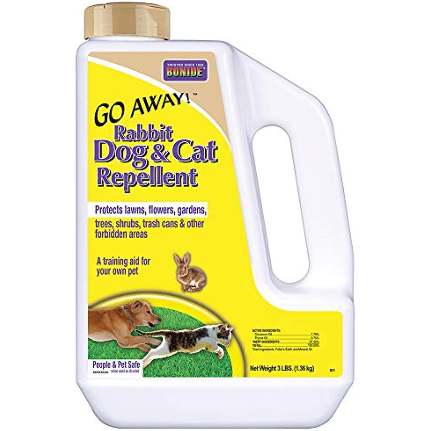 Bonide Go Away! Rabbit, Dog, & Cat Repellent Granules, 3 lbs Ready-to-Use, Keep gallery