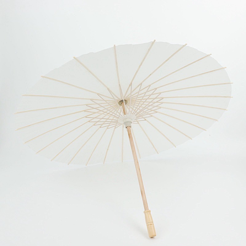 2 White 32" Paper Umbrellas Decorative Parasol Wedding Favors Party Decorations gallery