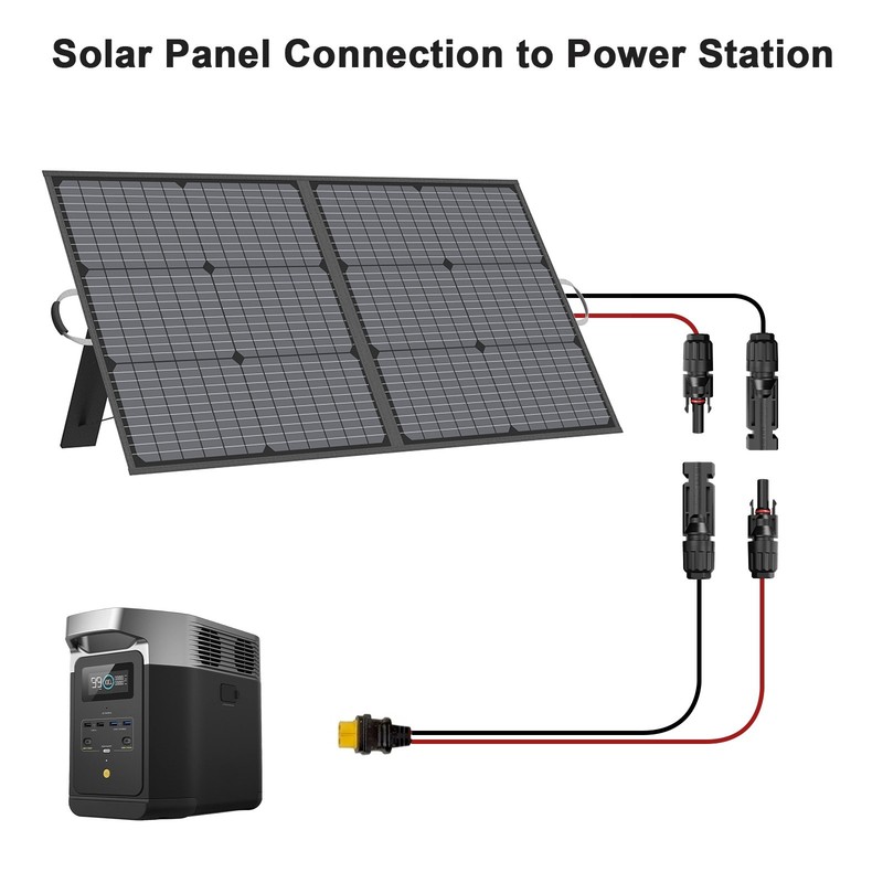 11ft Solar Panel Extension Cable Wire XT60 Female to Solar Connectors Red Black gallery