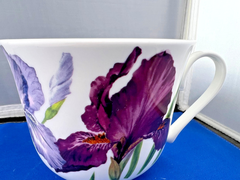 IRIS , BONE CHINA BREAKFAST CUP SAUCER, KIRKHAM, MADE ENGLAND NEW gallery