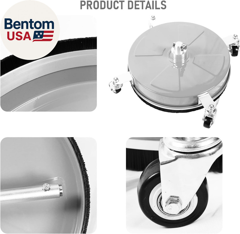 14" Pressure Washer Surface Cleaner with 4 Wheels, Stainless Steel Power Washer gallery