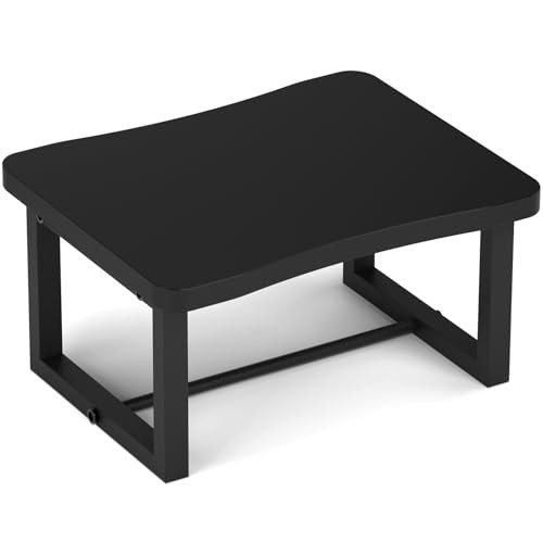 Wooden Step Stool with 500 Pounds, Wide Bed Stool for Adults，Black Wood Black-1 gallery