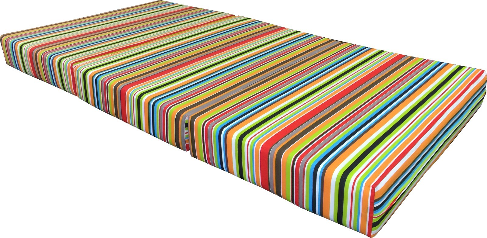 Full Multi Stripes Trifold Foam Bed, 6 x 54 x 75 Folding Mattress 1.8 lb Density gallery