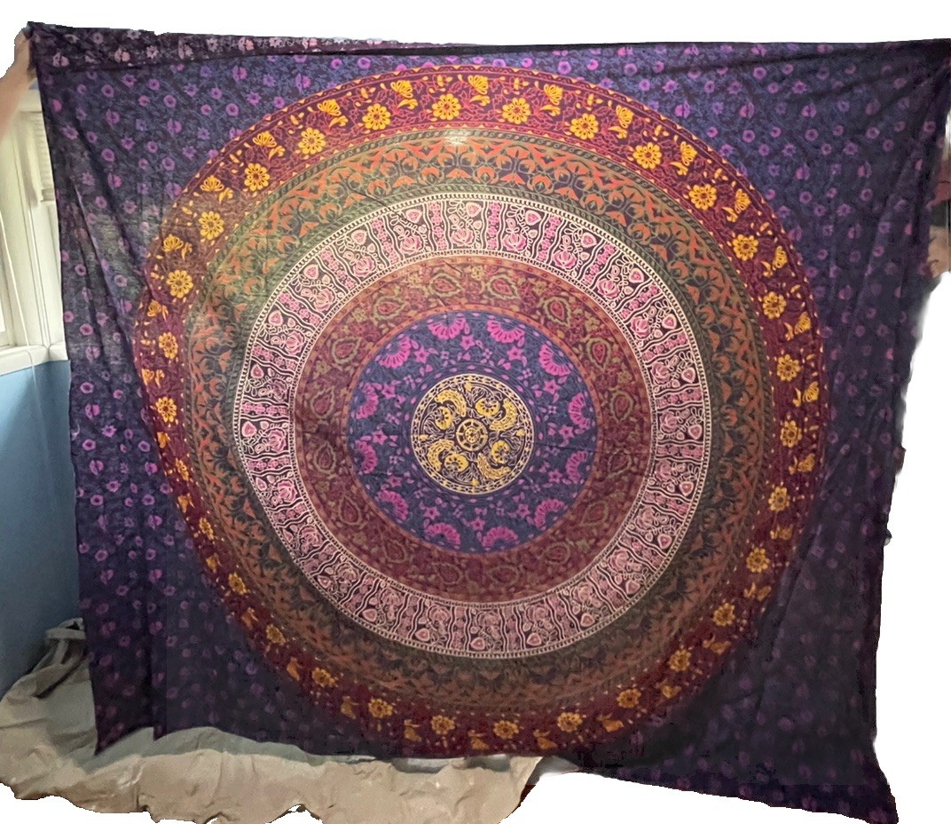 Wall Mandala Queen Tapestry Indian Bohemian Hippie Decor Bedspread 80 X 86” gallery