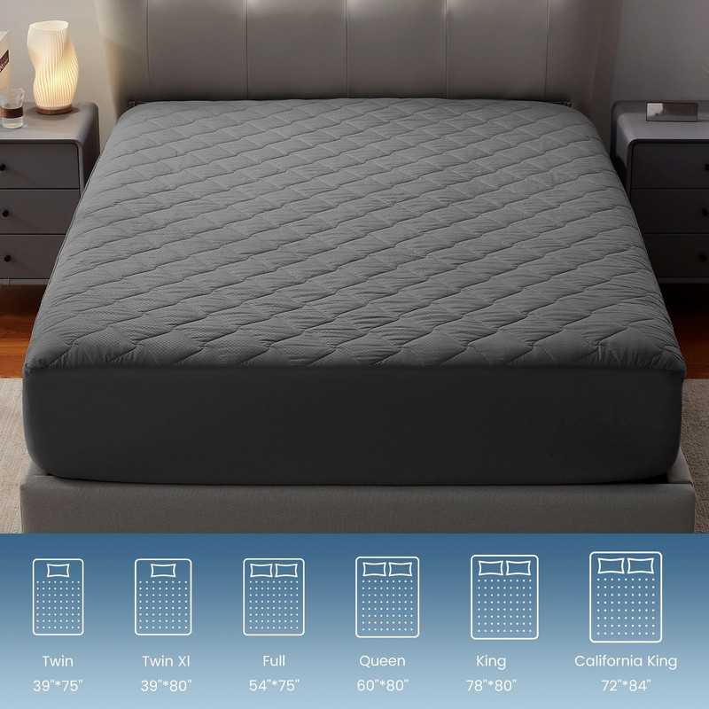 SLEEP ZONE Waterproof Mattress Protector Pad King Machine Washable, Breathabl... gallery