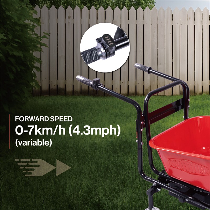 24V 500W Red Brushless Electric Wheelbarrow 2x12V 12Ah 78L Garden Cart 330 lb gallery