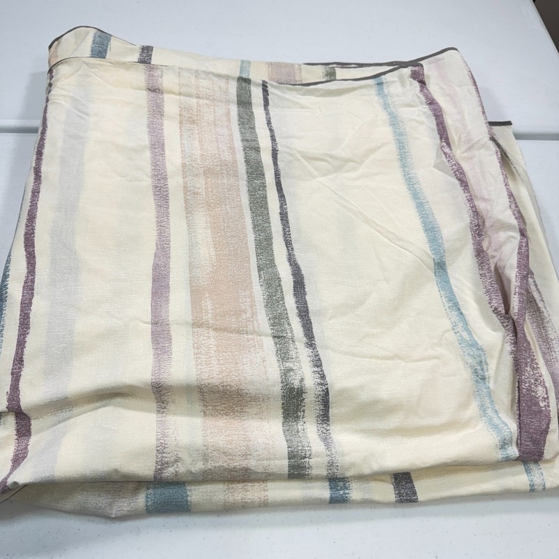 vintage king flat sheet blue gray beige stripes cotton blend y2k 90s 80s gallery