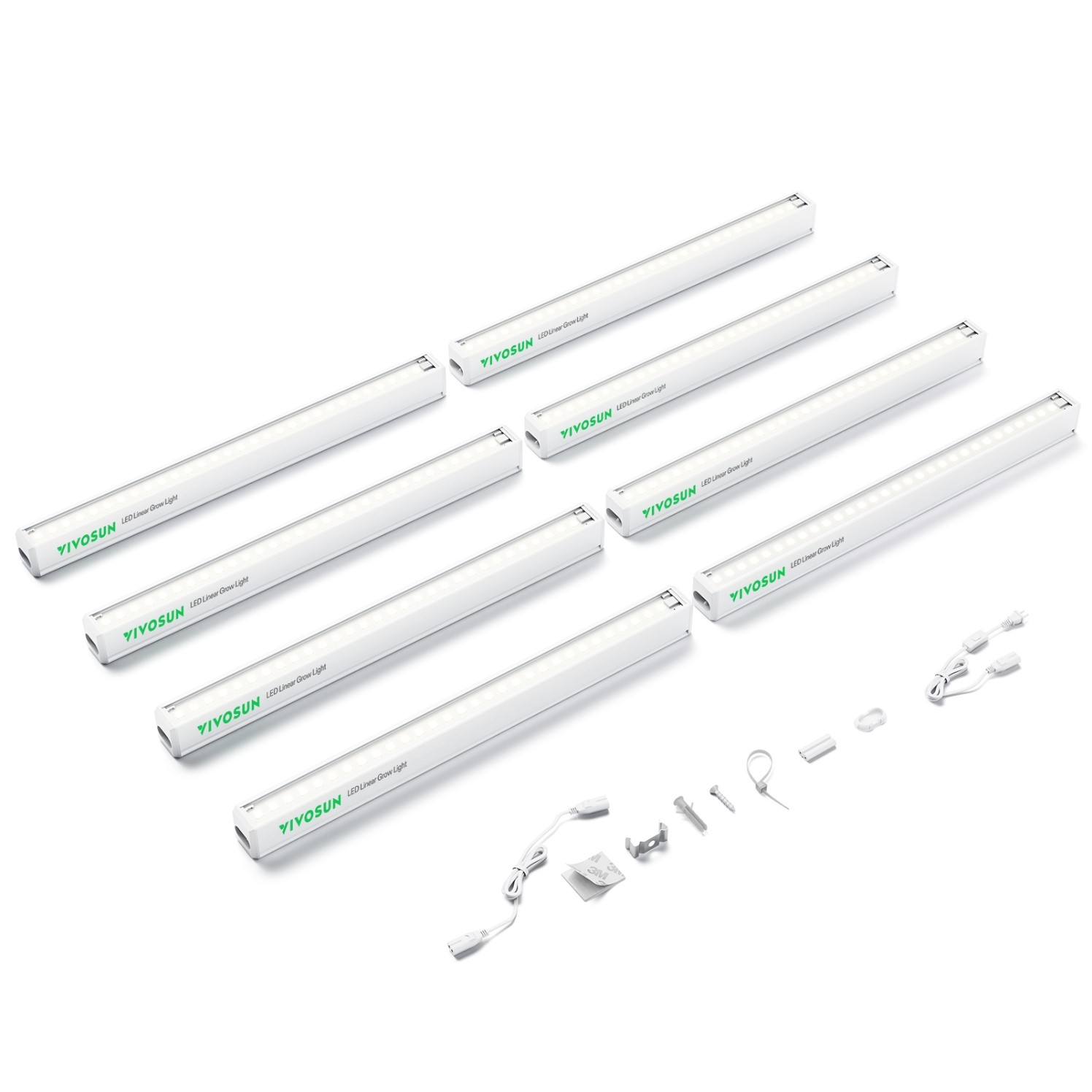 VIVOSUN 1FT T5 Linear LED Grow Light Strip Side Light 5000K Full Spectrum 8Pack gallery