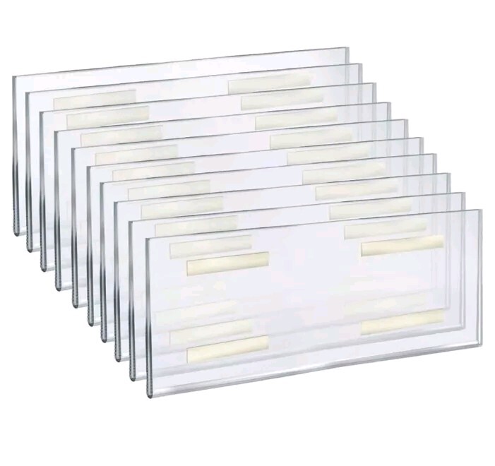 Azar Displays Adhesive Wall Sign Holder Picture Frame 16" W x 6" H, 10-Pack gallery
