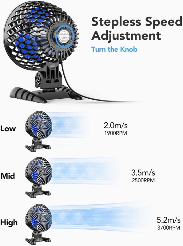 USB Desktop Mini Fan Stepless Speed Control Quiet Portable Airflow Cooling USNew gallery