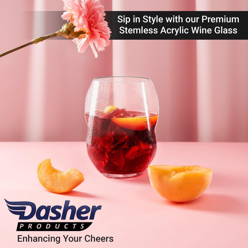 Unbreakable Plastic Stemless Wine Glasses 18 oz - 100% Tritan - Proprietary A... gallery