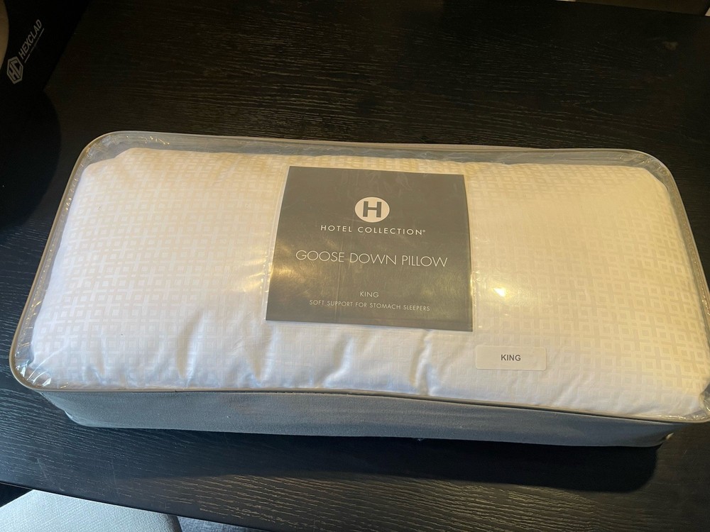 Hotel Collection European Goose Down Soft Support King Bed Pillow New