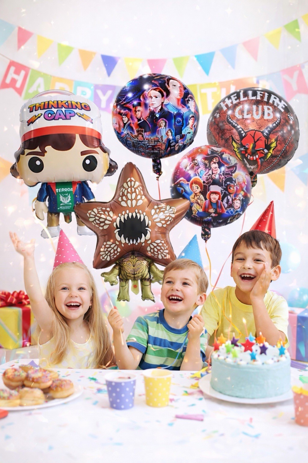 Stranger Things Balloon Set – 5 Foil Balloons | Kids Birthday Party Decor gallery