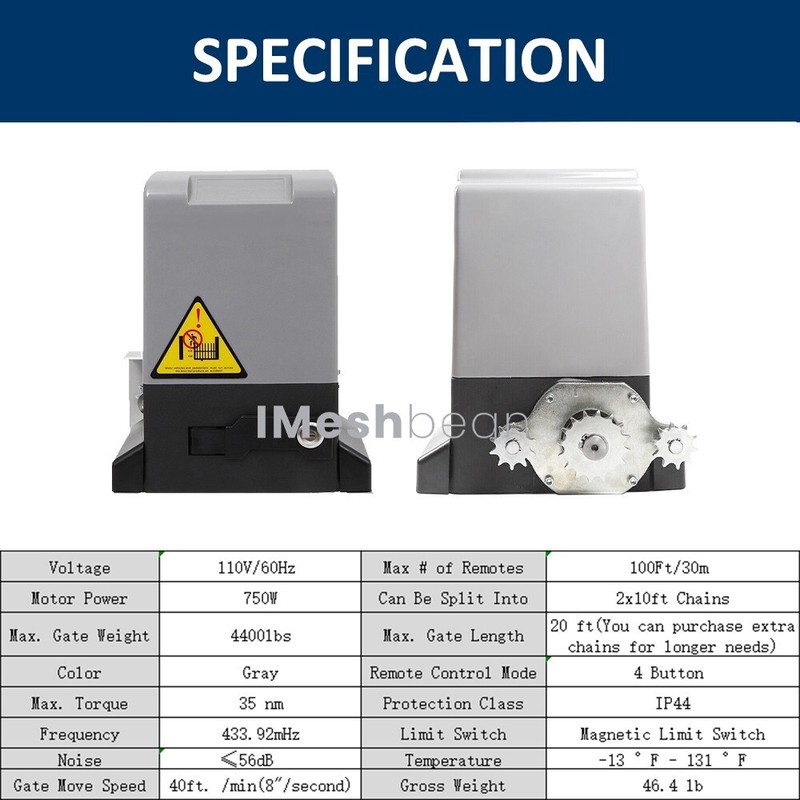 4400lbs Electric Automatic Sliding Gate Opener Motor APP+Keypad+4 Remote Control gallery