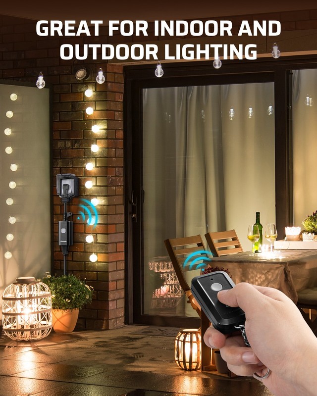 DEWENWILS Outdoor Remote Control Outlet, 15A Wireless Remote Control Switch, gallery