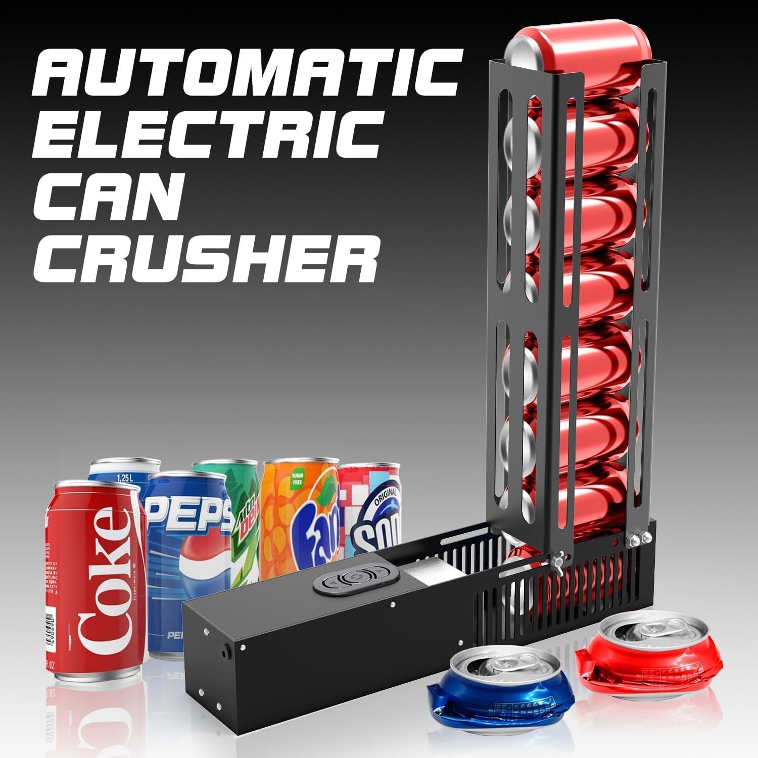 Electric Can Crusher, Automatic Can Crushers for Recycling 8Oz 12Oz & 16Oz Cans, gallery